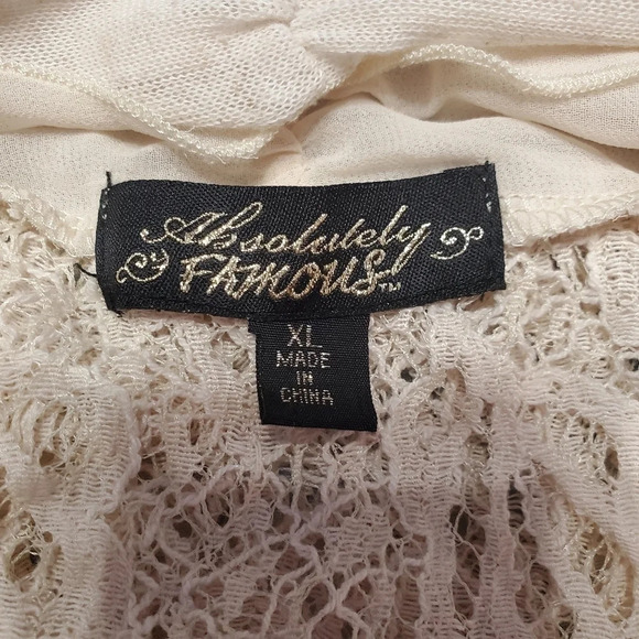 Absolutely Famous Women's Waterfall Lace Shrug Cardigan XL - Picture 4 of 4